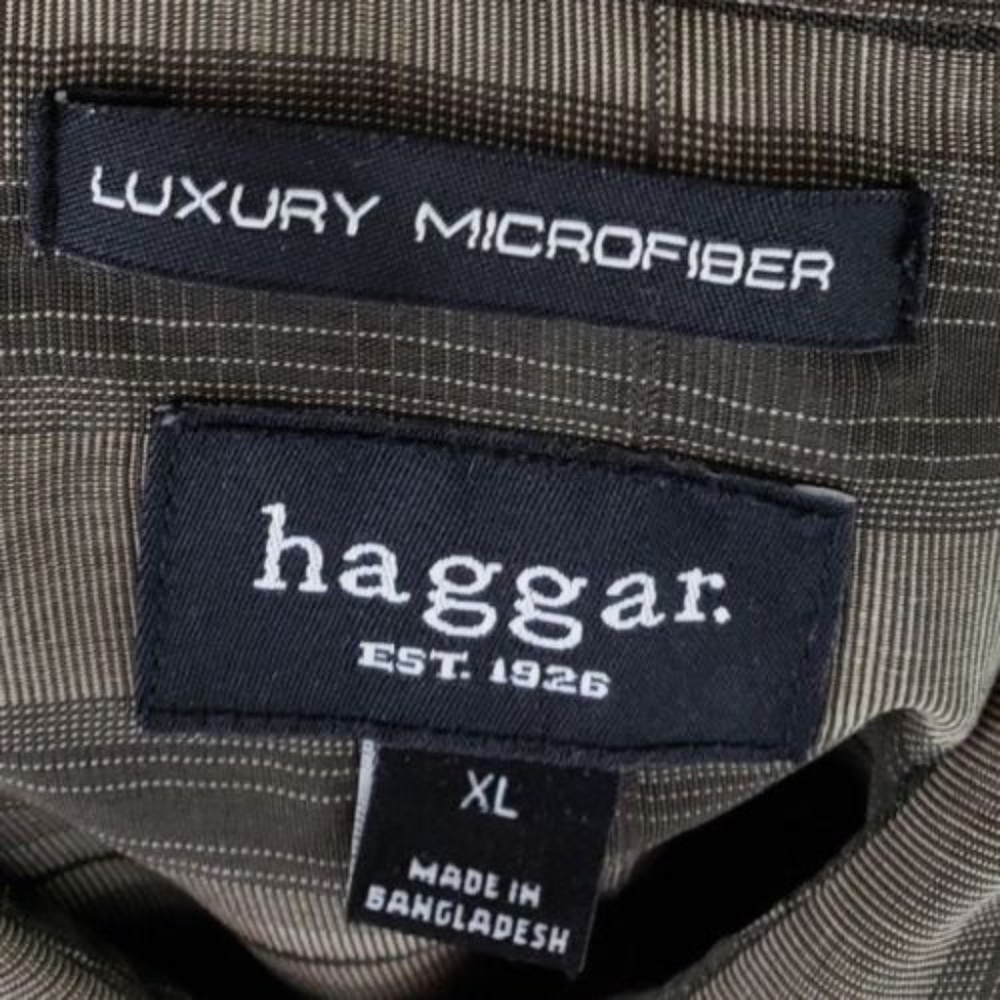 Haggar Long Sleeve Luxury Microfiber Mens Shirt XL - Picture 6 of 7